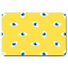 Eye Blue White Yellow Monster Sexy Image Large Doormat  by Mariart