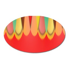 Colors On Red Oval Magnet by linceazul