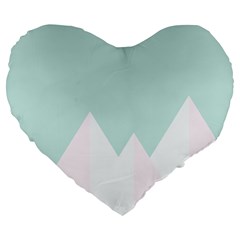 Montain Blue Snow Chevron Wave Pink Large 19  Premium Flano Heart Shape Cushions by Mariart