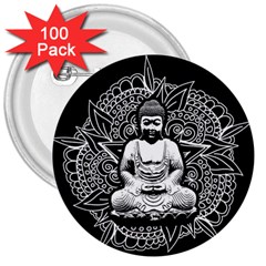 Ornate Buddha 3  Buttons (100 Pack)  by Valentinaart