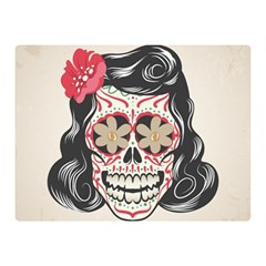 Woman Sugar Skull Double Sided Flano Blanket (mini)  by LimeGreenFlamingo
