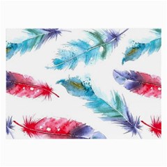 Watercolor Feather Background Large Glasses Cloth by LimeGreenFlamingo