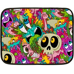 Crazy Illustrations & Funky Monster Pattern Double Sided Fleece Blanket (mini)  by BangZart