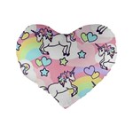 Unicorn Rainbow Standard 16  Premium Heart Shape Cushions Back