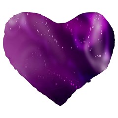 Space Star Planet Galaxy Purple Large 19  Premium Flano Heart Shape Cushions by Mariart