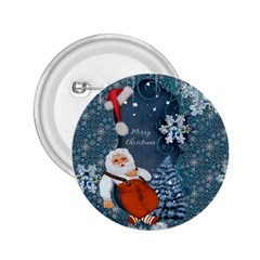 Funny Santa Claus With Snowman 2 25  Buttons by FantasyWorld7