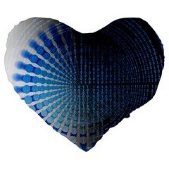 Data Computer Internet Online Large 19  Premium Flano Heart Shape Cushions by BangZart