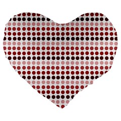 Reddish Dots Large 19  Premium Flano Heart Shape Cushions by snowwhitegirl