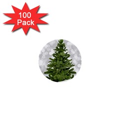 Christmas Xmas Tree Bokeh 1  Mini Buttons (100 Pack)  by Simbadda