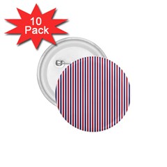 Usa Flag Red And Flag Blue Narrow Thin Stripes  1 75  Buttons (10 Pack) by PodArtist