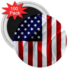 American Usa Flag Vertical 3  Magnets (100 Pack) by FunnyCow