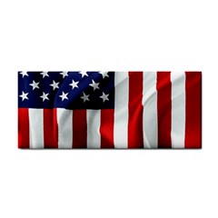 American Usa Flag Vertical Hand Towel by FunnyCow