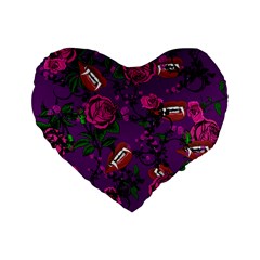 Purple  Rose Vampire Standard 16  Premium Flano Heart Shape Cushions by snowwhitegirl