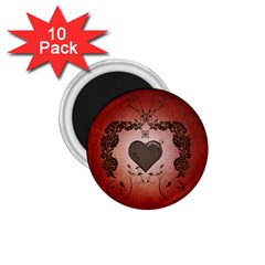Wonderful Heart With Decorative Elements 1 75  Magnets (10 Pack)  by FantasyWorld7