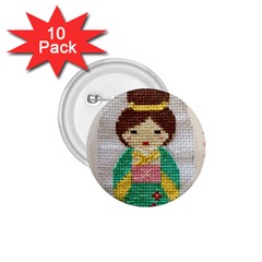 Cross Stitch Kimono 1 75  Buttons (10 Pack) by DeneWestUK