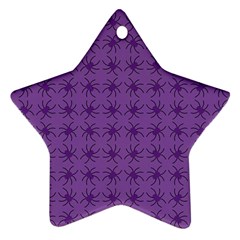 Pattern Spiders Purple And Black Halloween Gothic Modern Ornament (star) by genx