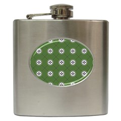Logo Kekistan Pattern Elegant With Lines On Green Background Hip Flask (6 Oz) by snek