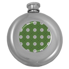 Logo Kekistan Pattern Elegant With Lines On Green Background Hip Flask (5 Oz) by snek