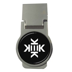 Official Logo Kekistan Circle Black And White On Black Background Money Clips (round)  by snek