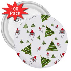 Christmas Santa Claus Decoration 3  Buttons (100 Pack)  by Simbadda