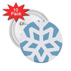 Snowflake Snow Flake White Winter 2 25  Buttons (10 Pack)  by Simbadda