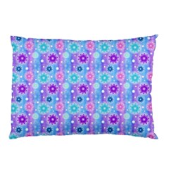 Flowers Light Blue Purple Magenta Pillow Case by Pakrebo