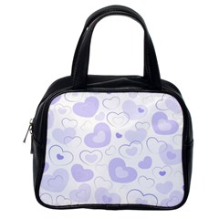 Pastel Purple Hearts Classic Handbag (one Side) by retrotoomoderndesigns