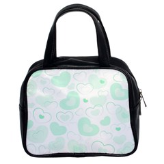 Pastel Green Hearts Classic Handbag (two Sides) by retrotoomoderndesigns