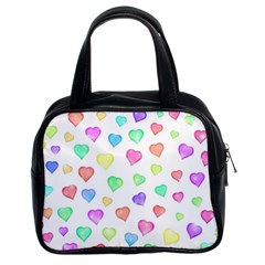 Pastel Rainbow Hearts Classic Handbag (two Sides) by retrotoomoderndesigns