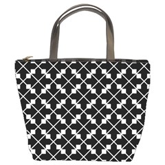 Black And White Fantasy Bucket Bag by retrotoomoderndesigns