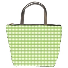 Green Gingham Bucket Bag by retrotoomoderndesigns