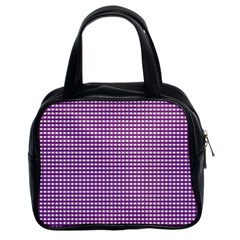 Purple Gingham Classic Handbag (two Sides) by retrotoomoderndesigns