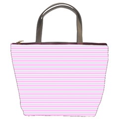 Pink Stripes Horizontal  Bucket Handbag by retrotoomoderndesigns