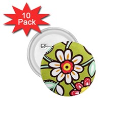 Flowers Fabrics Floral 1 75  Buttons (10 Pack) by Vaneshart
