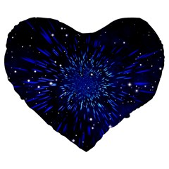 Star Universe Space Starry Sky Large 19  Premium Flano Heart Shape Cushions by Alisyart