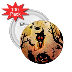 Funny Halloween Design, Pumpkin, Cat, Owl And Crow 2 25  Buttons (100 Pack)  by FantasyWorld7