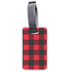 Canadian Lumberjack Red And Black Plaid Canada Luggage Tag (two Sides) by snek