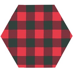 Canadian Lumberjack Red And Black Plaid Canada Wooden Puzzle Hexagon by snek