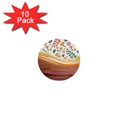 Floral Background Abstract Pattern 1  Mini Buttons (10 Pack)  by Vaneshart