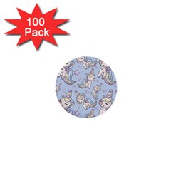 Pattern With Cute Unicorns 1  Mini Buttons (100 Pack)  by Vaneshart