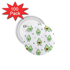 Cute Seamless Pattern With Avocado Lovers 1 75  Buttons (100 Pack)  by BangZart