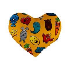 Graffiti Characters Seamless Ornament Standard 16  Premium Heart Shape Cushions by Amaryn4rt