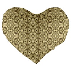 Digital Flowers Large 19  Premium Flano Heart Shape Cushions by Sparkle