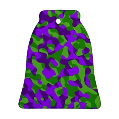 Purple And Green Camouflage Ornament (bell) by SpinnyChairDesigns