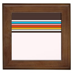 Vintage Stripes Framed Tile by tmsartbazaar