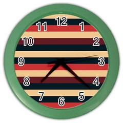 Seventies Stripes Color Wall Clock by tmsartbazaar