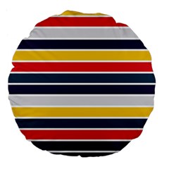 Horizontal Colored Stripes Large 18  Premium Flano Round Cushions by tmsartbazaar