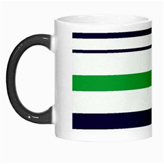 Green With Blue Stripes Morph Mugs by tmsartbazaar