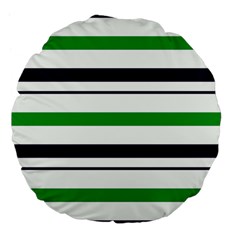 Green With Blue Stripes Large 18  Premium Flano Round Cushions by tmsartbazaar