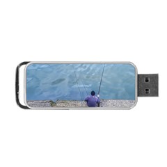 Senior Man Fishing At River, Montevideo, Uruguay001 Portable Usb Flash (two Sides) by dflcprintsclothing
